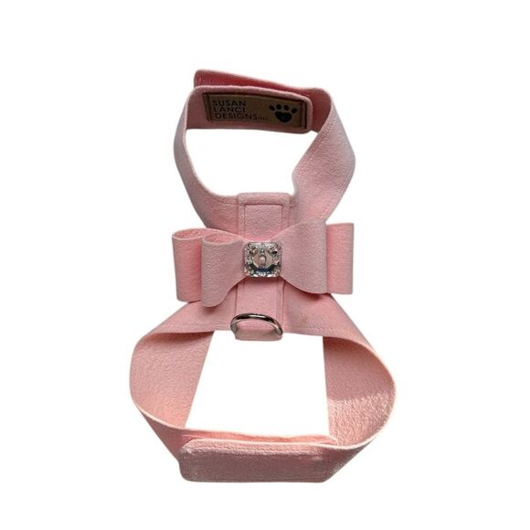 Susan Lanci Puppy Pinl Dog Harness with Bow and Crystals NWOT
